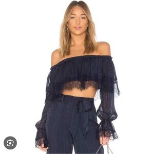 Tularosa lace off shoulder top
